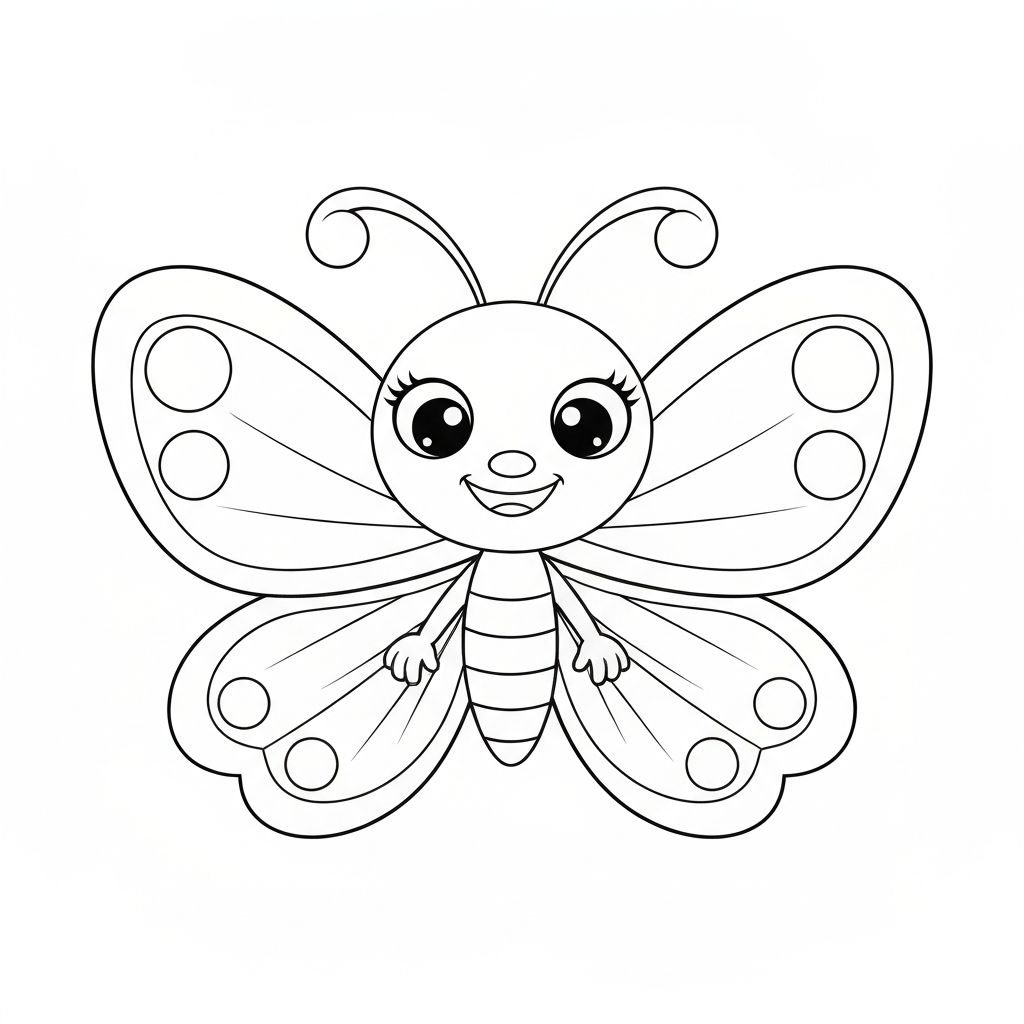 Ejemplo de dibujo para colorear - mariposa